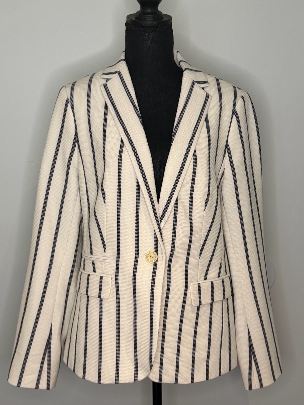 NWOT Talbots Nautical Summer Blazer with Navy Stripes - Women’s Size 10